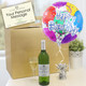 Personalised White Wine & Birthday Balloon Personalised White Wine & Birthday Balloon